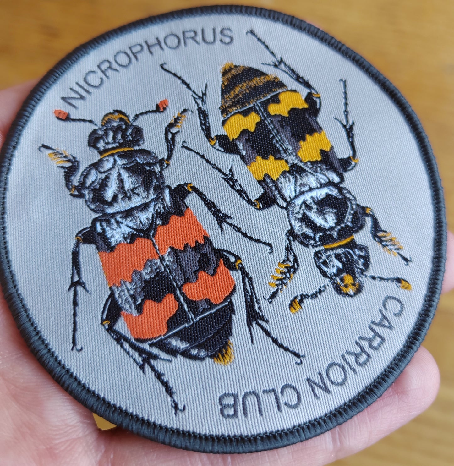 Nicrophorus, Carrion Club, embroidered sew on patch