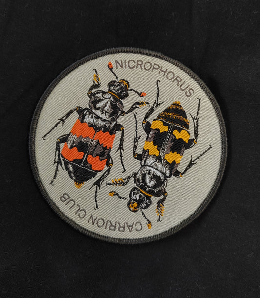 Nicrophorus, Carrion Club, embroidered sew on patch