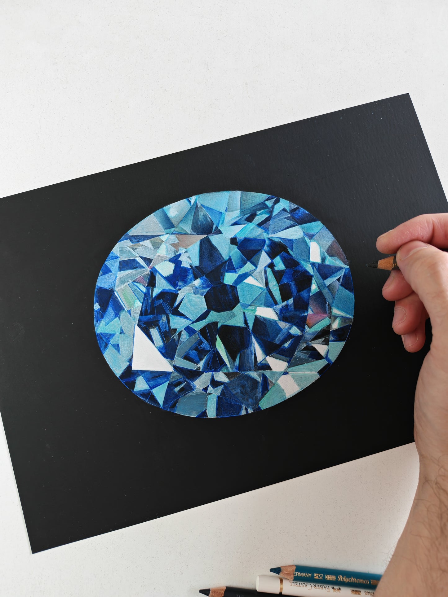 Framed original artwork - The Hope Diamond
