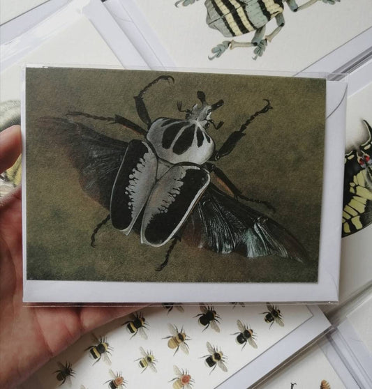 Greetings card - Goliathus regius flying