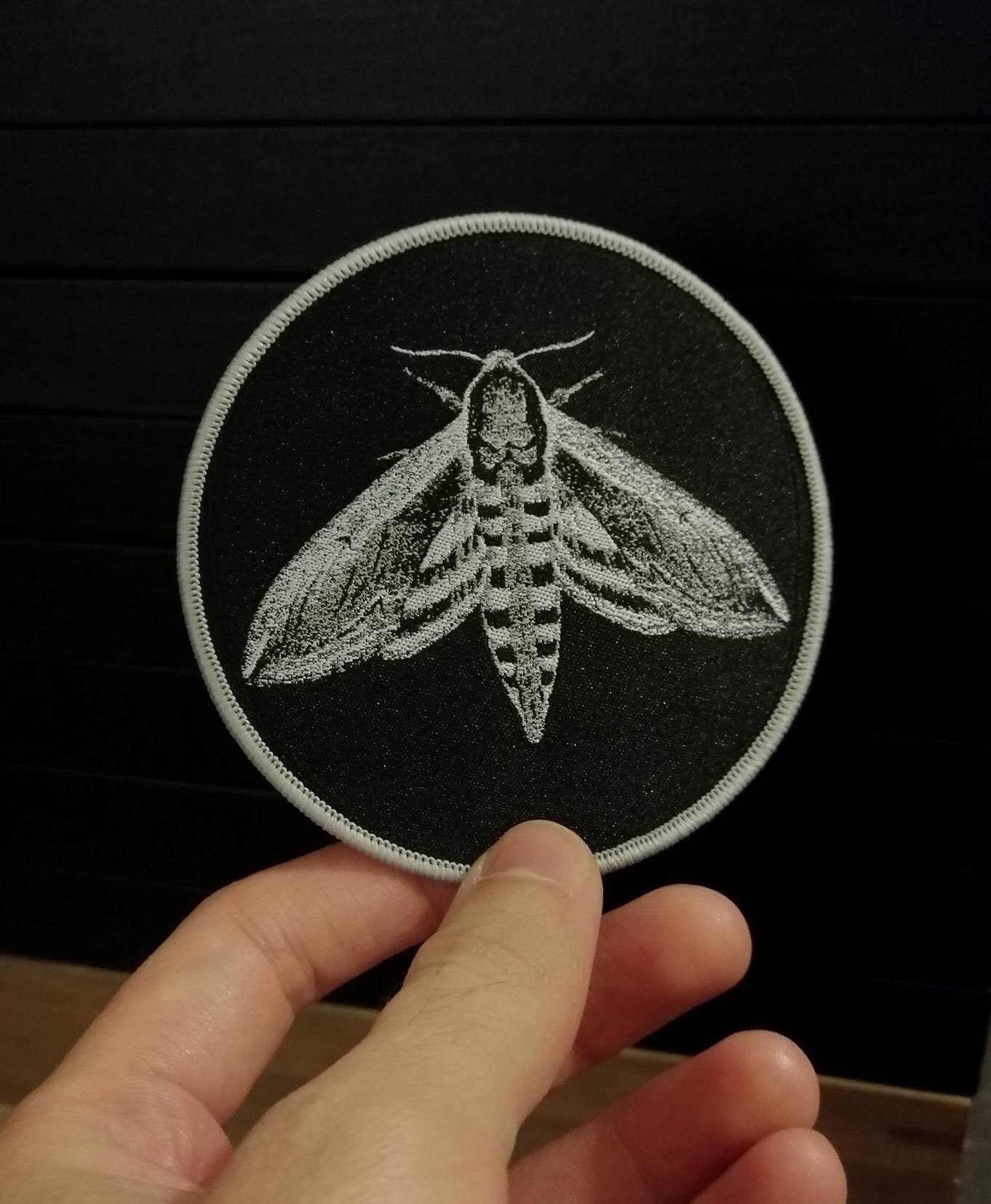 Privet Hawk Moth sew on woven patch