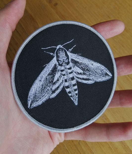 Privet Hawk Moth sew on woven patch
