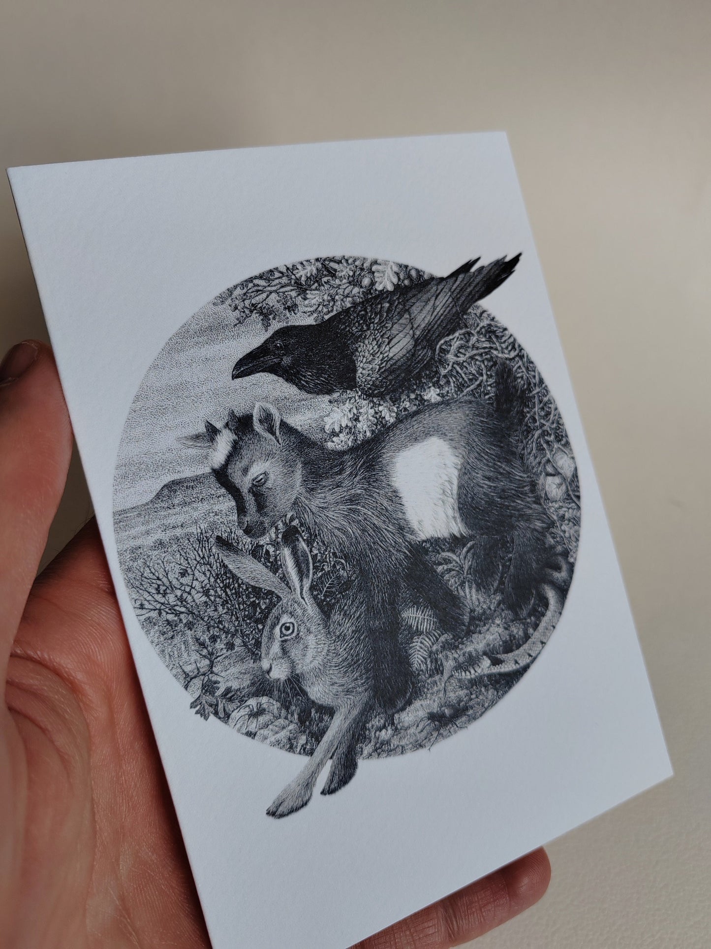 The Magic Returning - Hare, Goat, Raven, Snake Greetings Card, A6 size